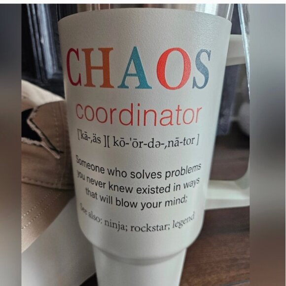 CHAOS COORDINATOR  40 oz Tumbler with Straw NIB - Picture 1 of 8